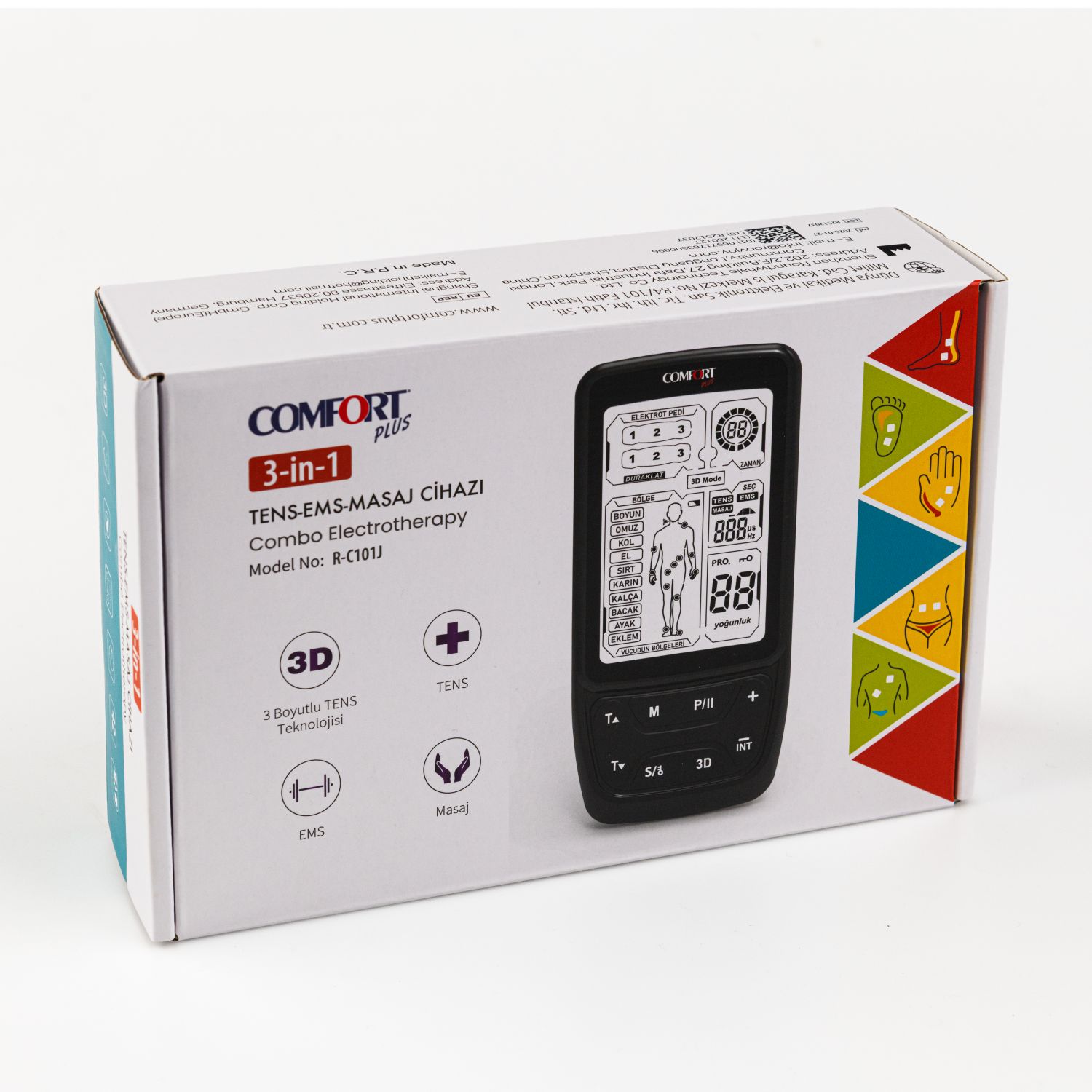 Comfort Plus R-C101J Dijital Tens Ems Masaj Cihazı İstanbul Ataşehir Medikal Comfort Plus R-C101J Tens Ems Masaj ve Elektroterapi Cihazı
